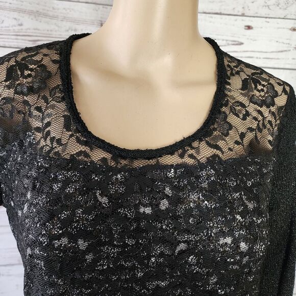 Ball of Cotton Black Lace Sweater Medium - Picture 5 of 7